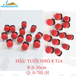 Béc tưới nhỏ giọt đầu tưới nhỏ giọt 8 tia điều chỉnh bán kính lưu lượng