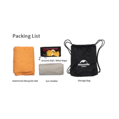 Võng đơn có lưới chống muỗi kèm tăng che nắng, mưa NatureHike NH20ZP092