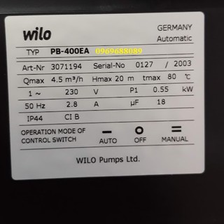 Máy bơm tăng áp tự động WILO PB-400EA