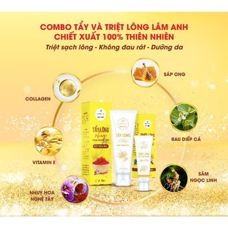 ComBo Tẩy Và Triệt Lông LÂM ANH Chiết Xuất 100% Từ Thiên Nhiên