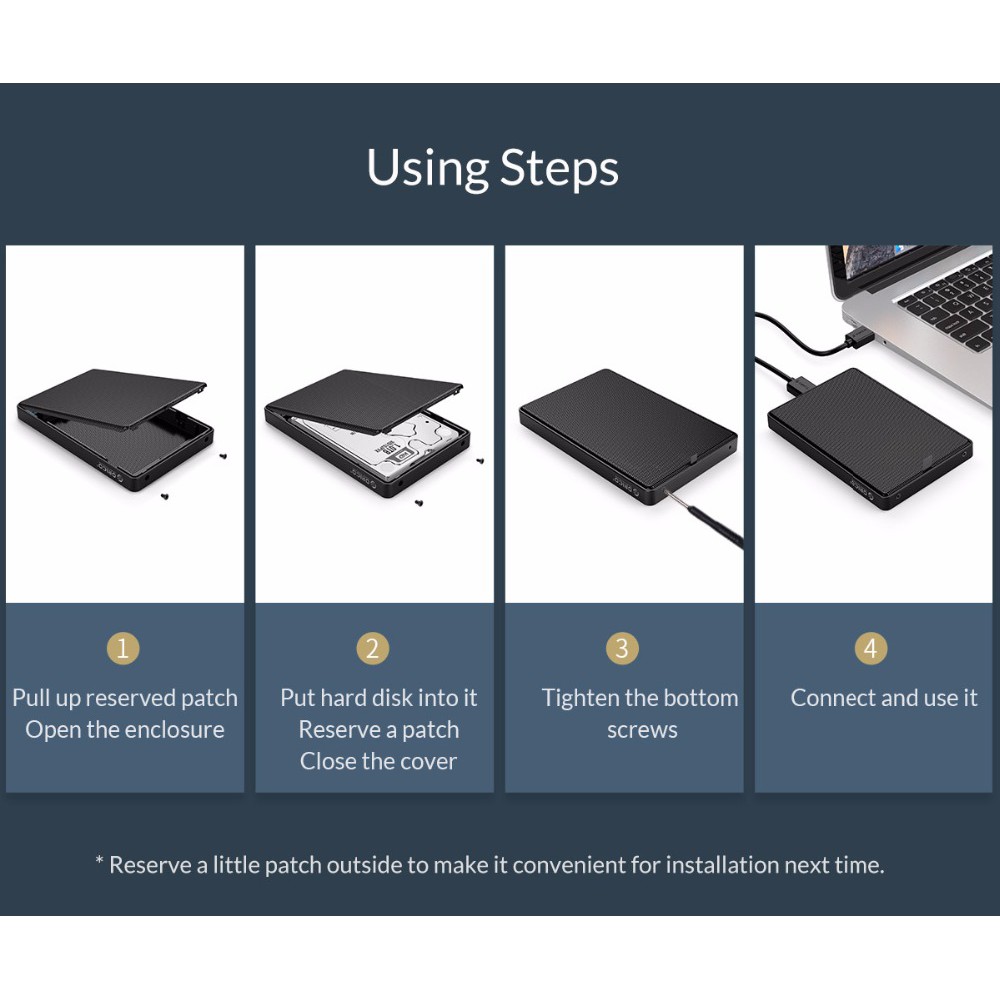 Hộp Đựng Ổ Cứng Ngoài Orico 2.5 Inch Sata Sang Usb 3.1 3.0 Type C 2 4 Tb Cho Samsung Seagate Ssd | BigBuy360 - bigbuy360.vn