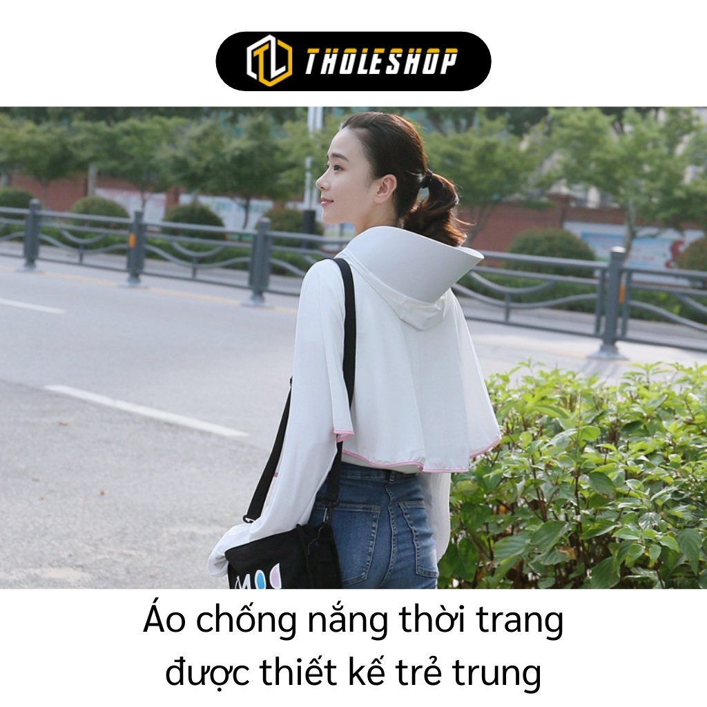 Áo Khoác Nữ - Áo Chống Nắng Croptop Thời Trang Nữ Có Mũ Và Che Mặt Tiện Dụng 9332