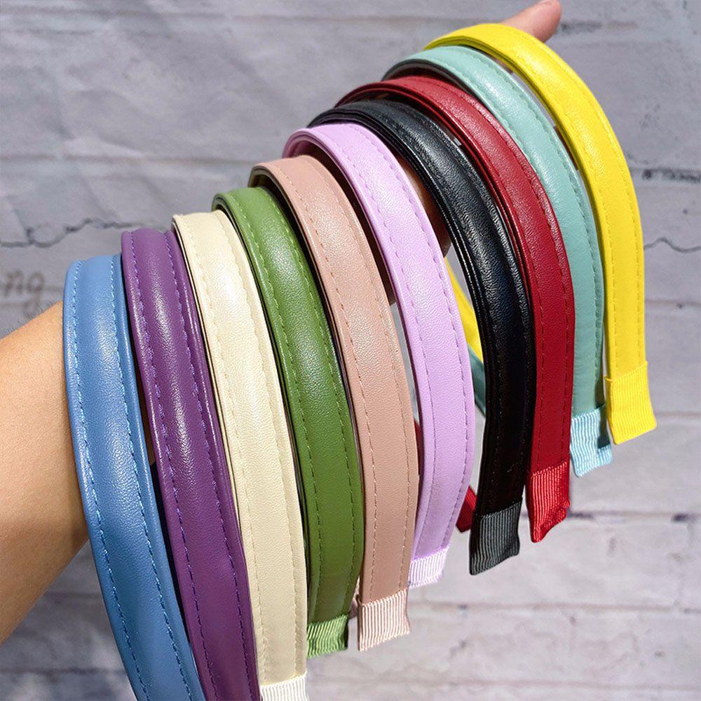 Dây Buộc Tóc Da PU Màu Kẹo Đơn Giản Phong Cách Hàn Quốc Cho Nữ