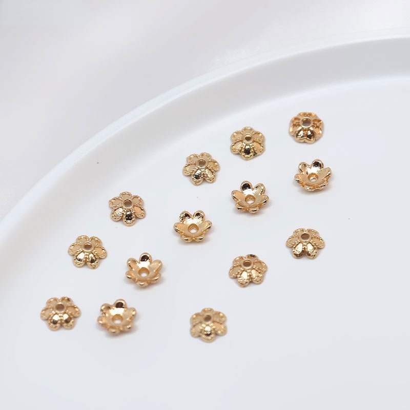 Hạt Xâu Trang Sức Hình Bông Hoa Bằng Đồng 14K 6MM diy