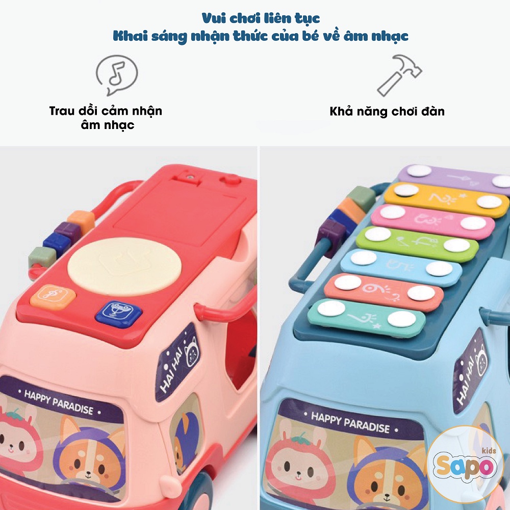 Đồ chơi cho bé,ô tô xe bus đồ chơi đa chức năng kích thích đa giác quan cho trẻ SAPO KIDS