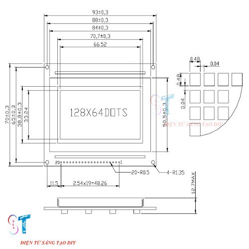 MÀN HÌNH LCD12864 XANH DƯƠNG