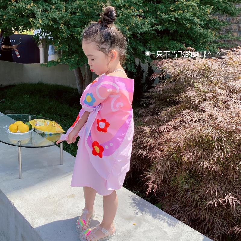 Đầm Cotton Hai Dây Không Tay Cánh Bướm Dễ Thương Thời Trang Mùa Hè Hàn Quốc Dành Cho Bé Gái 2023