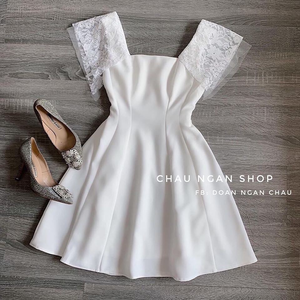 Đầm trắng ren xòe NDLN đáng yêu dịu dàng