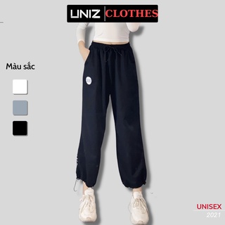 Quần Thể Thao Jogger Nam Nữ UNIZ (Màu Đen), Form Ống Rộng, Ống Suông, Rút Dây, Bo Gấu, Vải Nỉ, Mềm Mịn