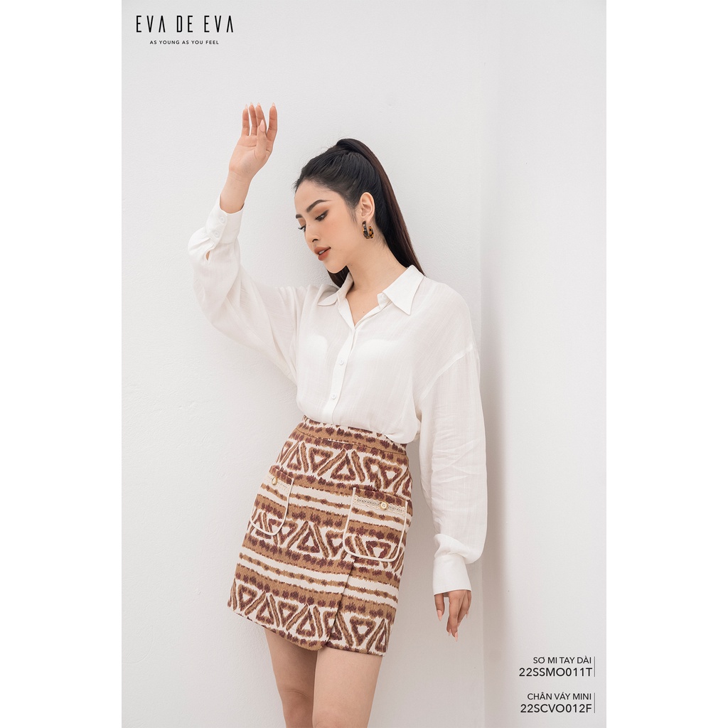 Áo sơ mi trắng nữ tay dài cổ đức LADY ME by Eva de Eva 22SSMO011T