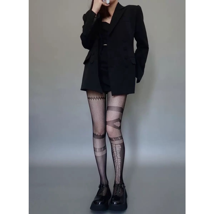 Quần Tất Lưới Gothic Giả Hình Xăm - Vani Store - TAT00178