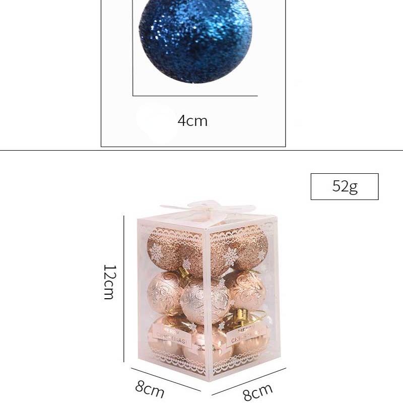 Quả châu 4cm nhiều màu sắc dùng trang trí cây thông noel