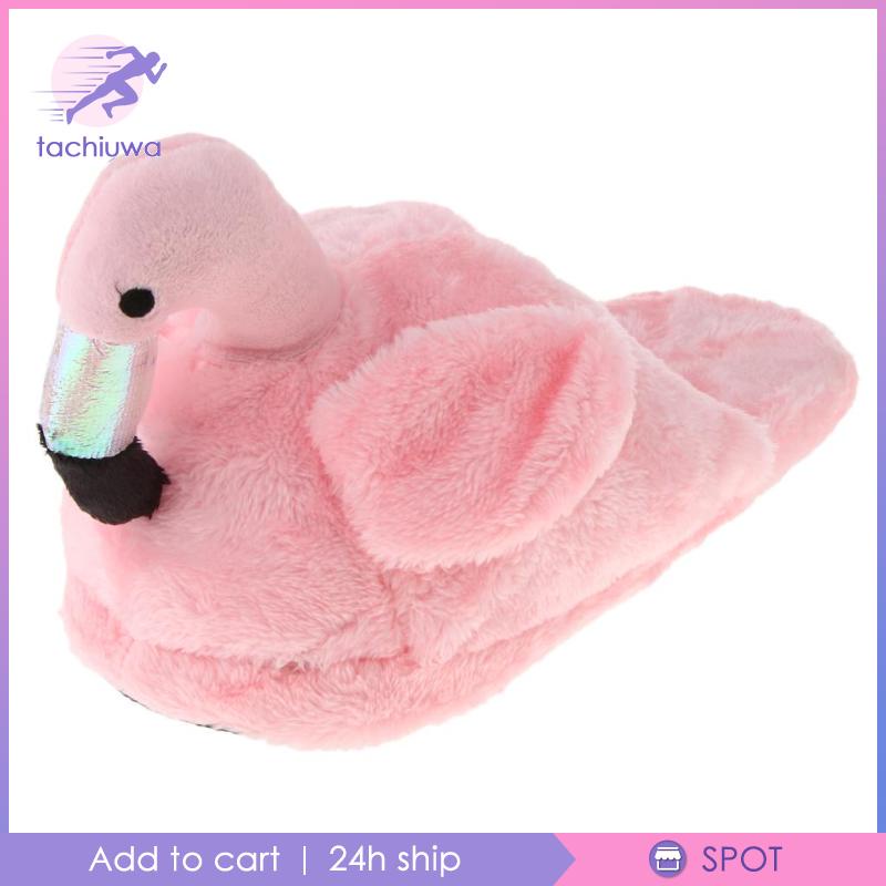 Dép Bông Đi Trong Nhà Mềm Mại Hình Chim Hồng Hạc - Hoa Hồng