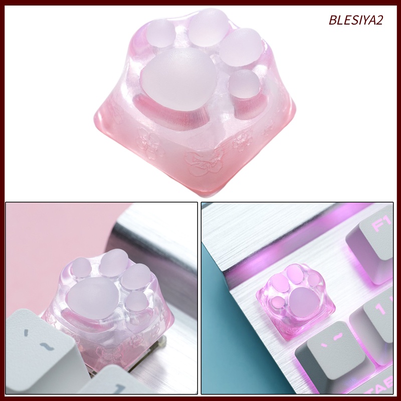 [BLESIYA2] Clear Resin Cat Paw Mechanical Keyboard Keycap Pad for Cherry MX DIY