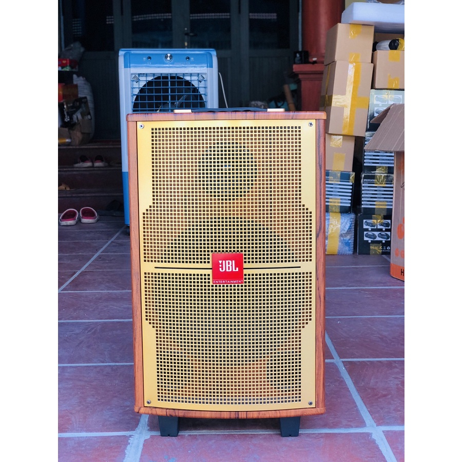 Loa Kéo JBL Bass 25 Vỏ gỗ Cao Cấp đời 2022 - Tặng 2 Micro UHF siêu hút âm