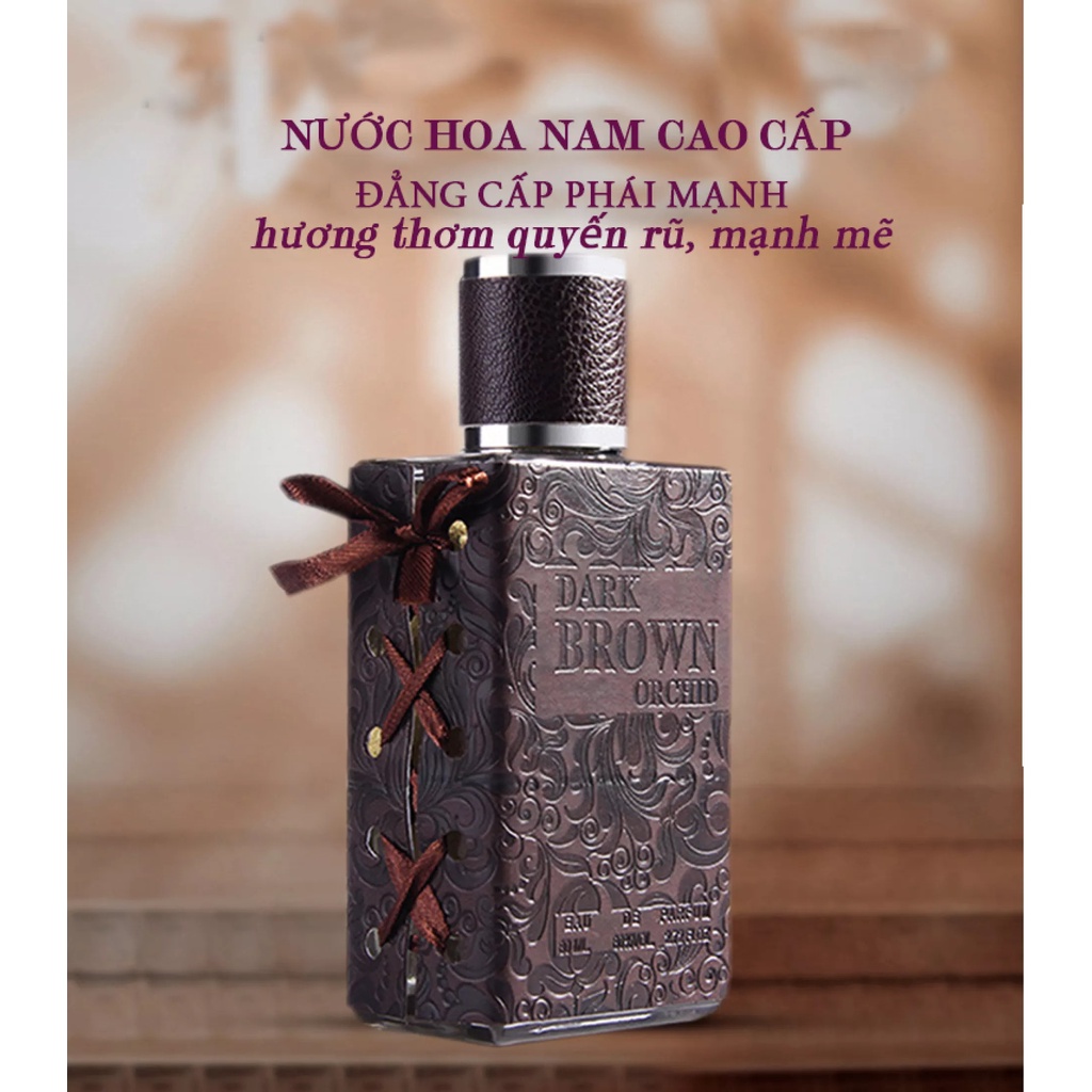 Nước Hoa Nam Cao Cấp Thơm Lâu Nam Tính Darkbrown Hương Thơm Mạnh Mẽ, Cuốn Hút, Lưu Hương 10h, Khiến Nàng Không Nỡ Rời Xa