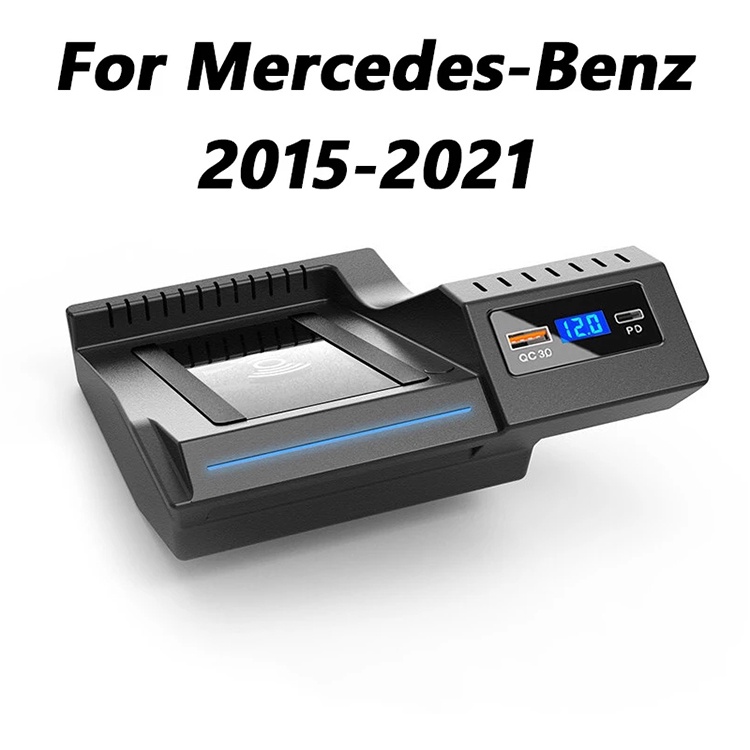 Bộ Sạc Nhanh Không Dây 15W Cho Mercedes Benz GLC C Class W205 X253 C63 C43 18W PD USB-C Type-C