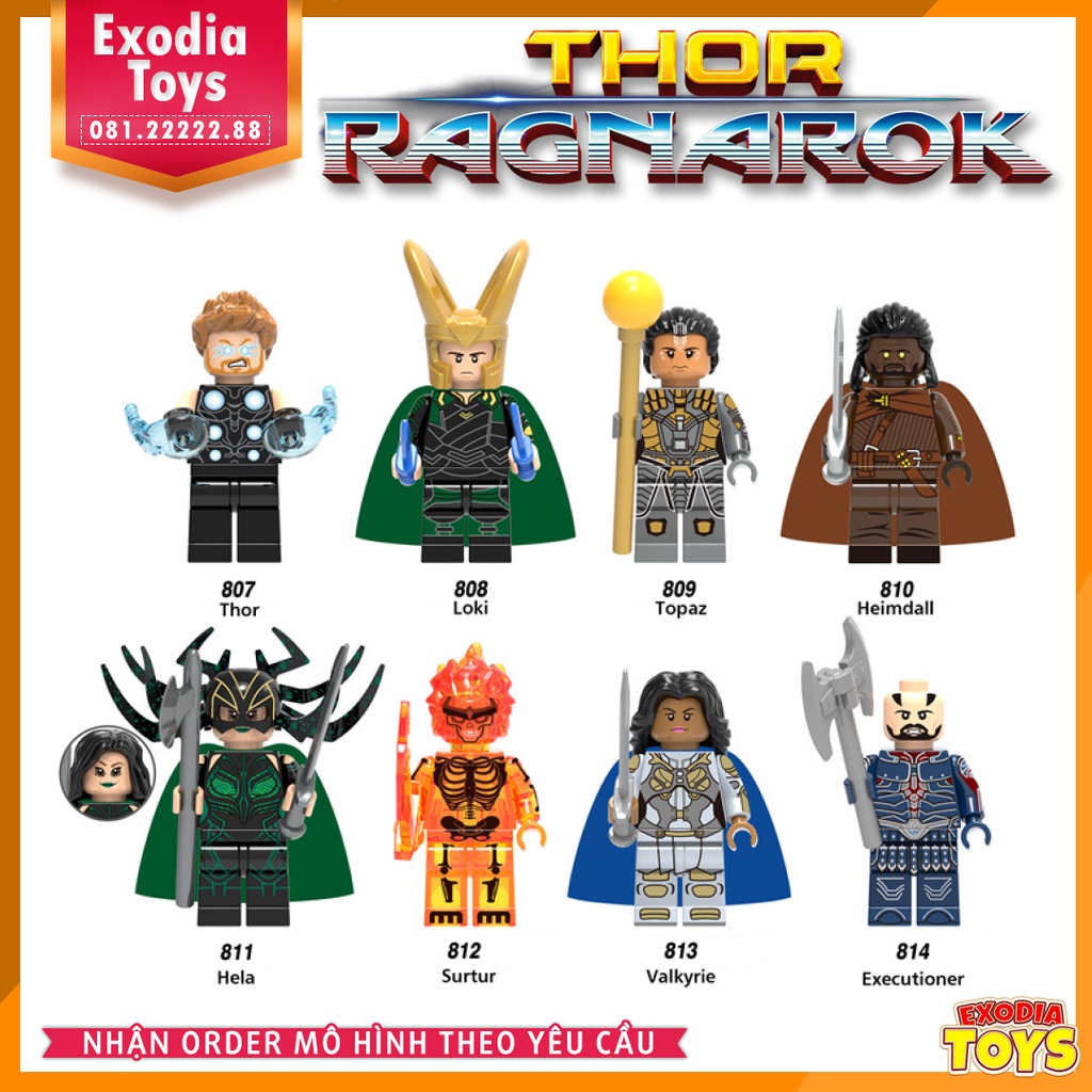 Xếp hình Minifigure Siêu Anh Hùng Marvel Thor Tận Thế Ragnarok - Đồ Chơi Lắp Ghép Sáng Tạo - XINH 0185