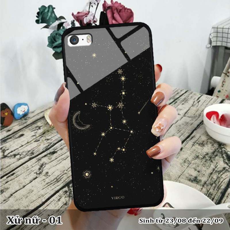 Ốp lưng kính 3D iPhone 5/ 5S -cung hoàng đạo