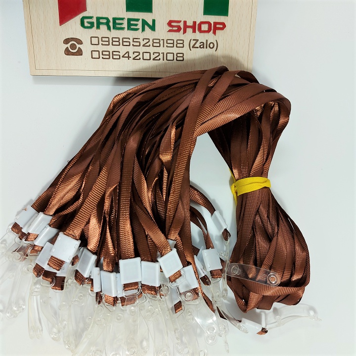 10 dây đeo thẻ móc nhựa màu Đỏ - Xanh Lá - Cam - Xanh Dương