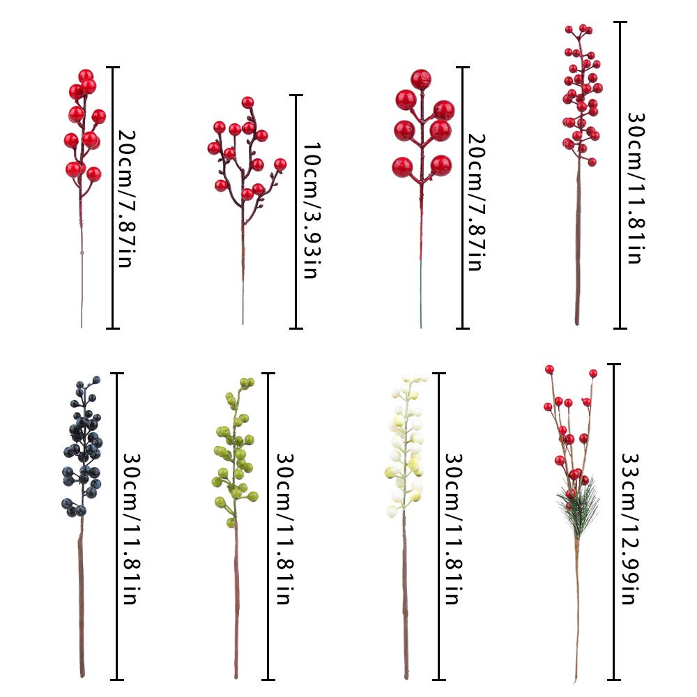 Nhánh cây quả tùng đỏ diy trang trí tiệc giáng sinh độc đáo