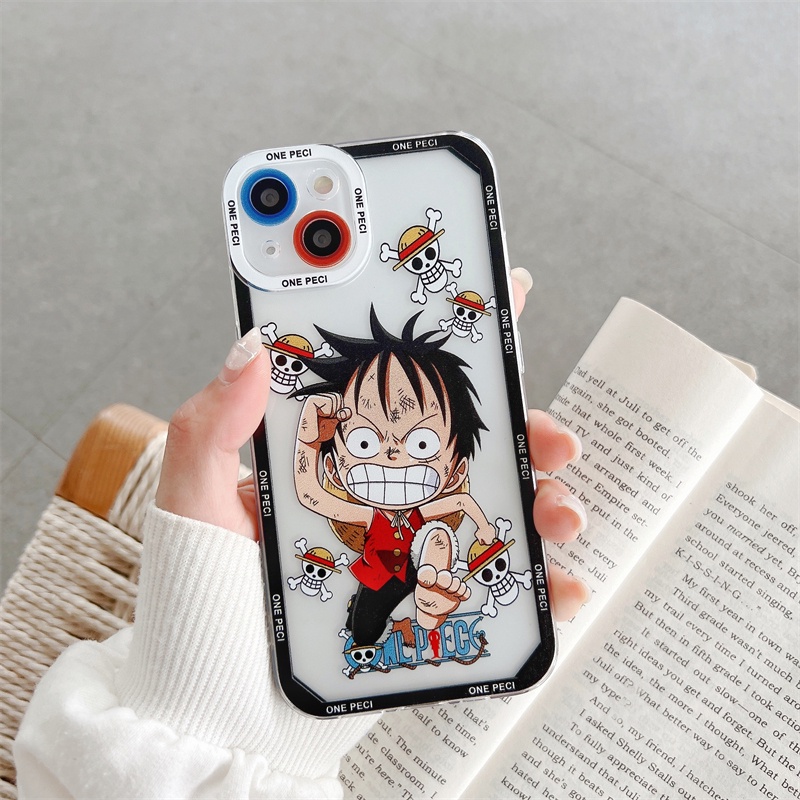 Ốp Điện Thoại Silicon Dẻo Họa Tiết Hoạt Hình One Piece Luffy Cho iPhone 13 12 Pro Max 11 7 8 Plus X XS