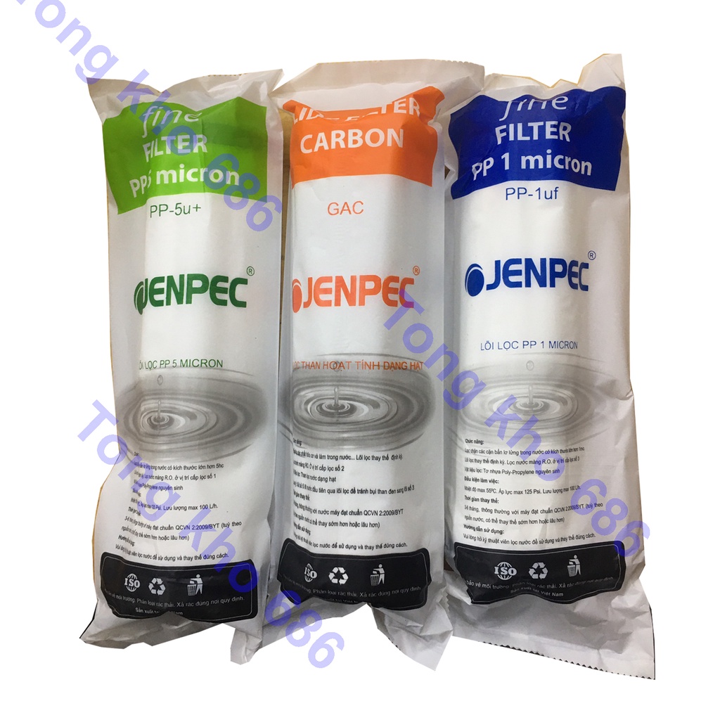 Lõi lọc nước 123 Jenpec lắp cho máy lọc nước Jenpec cam kết hàng Chính Hãng