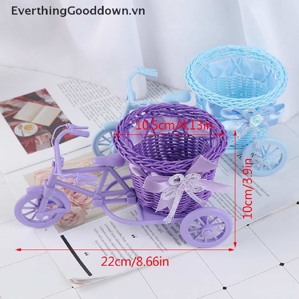Giỏ Hoa Hình Xe Đạp Ba Bánh Nhỏ Xinh Để Bàn Trang Trí Nhà Cửa / Văn Phòng