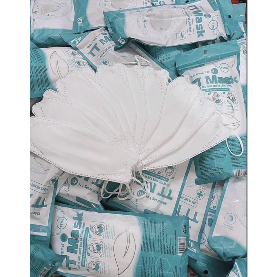 Combo 50 Chiếc Khẩu trang 4 Lớp KF94 chống bụi kháng khuẩn - Hàng đẹp dày dặn - Trắng/Xám/Xanh/Đen