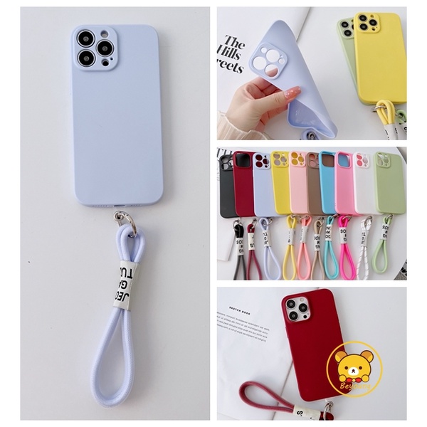 Ốp Điện Thoại Mềm Nhám Màu Macaron Đơn Giản Có Dây Đeo Cho Xiaomi Mi 10T 9T Pro Lite Redmi K20 Pro K30