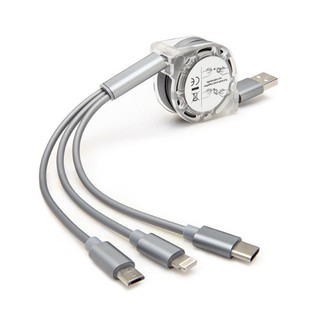 [HOT] SẠC RÚT 3 ĐẦU LIGHTNING TYPE C VÀ MICRO USB DÂY RÚT
