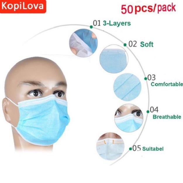 1 Hộp Khẩu Trang Y Tế Mầu trắng 4 lớp AMI (50 chiếc 1 hộp) | BigBuy360 - bigbuy360.vn