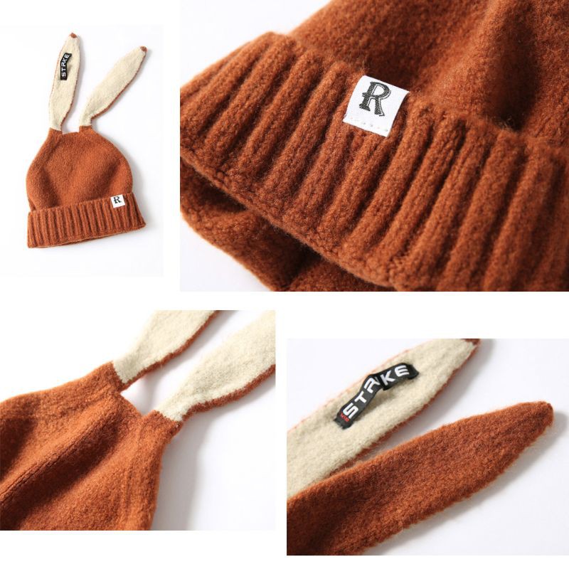 Mũ Beanie Dệt Kim Tai Thỏ Dễ Thương Thời Trang Mùa Thu 2019 Cho Bé