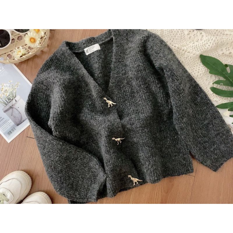Áo khoác len cardigan bé gái Hm dư xịn