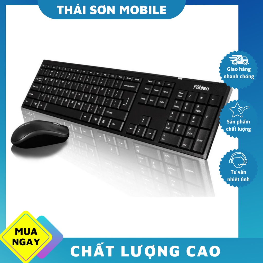 Bộ Bàn Phím Chuột Không Dây Fuhlen A120g