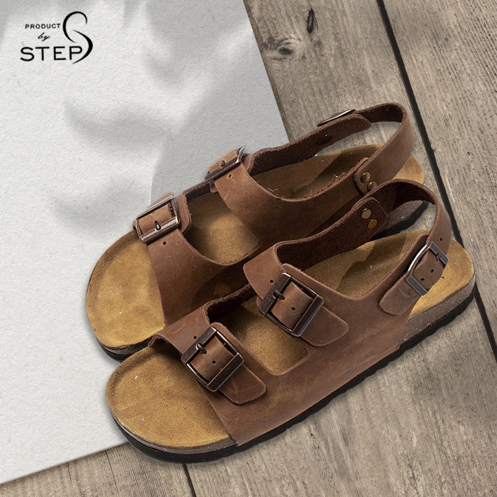 Giày Đế Trấu Unisex Da 2 khóa