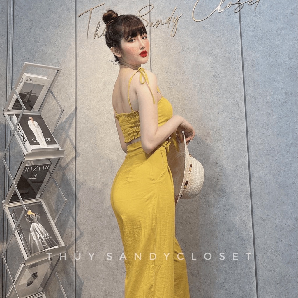 (FREE SHIP) SÉT ĐŨI SMOCKING ÁO COTSET NGỰC QUYẾN RŨ HHP