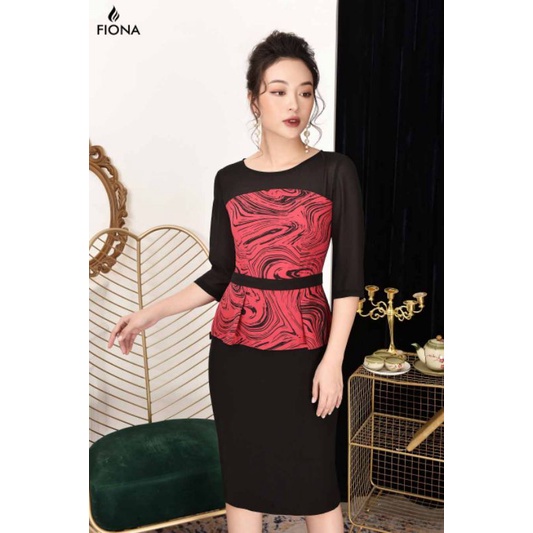 Đầm bút chì phối peplum hãng FIONA