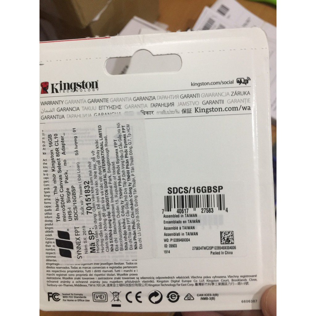 Thẻ Nhớ Micro SDHC KINGSTON 16Gb Class 10 | BigBuy360 - bigbuy360.vn