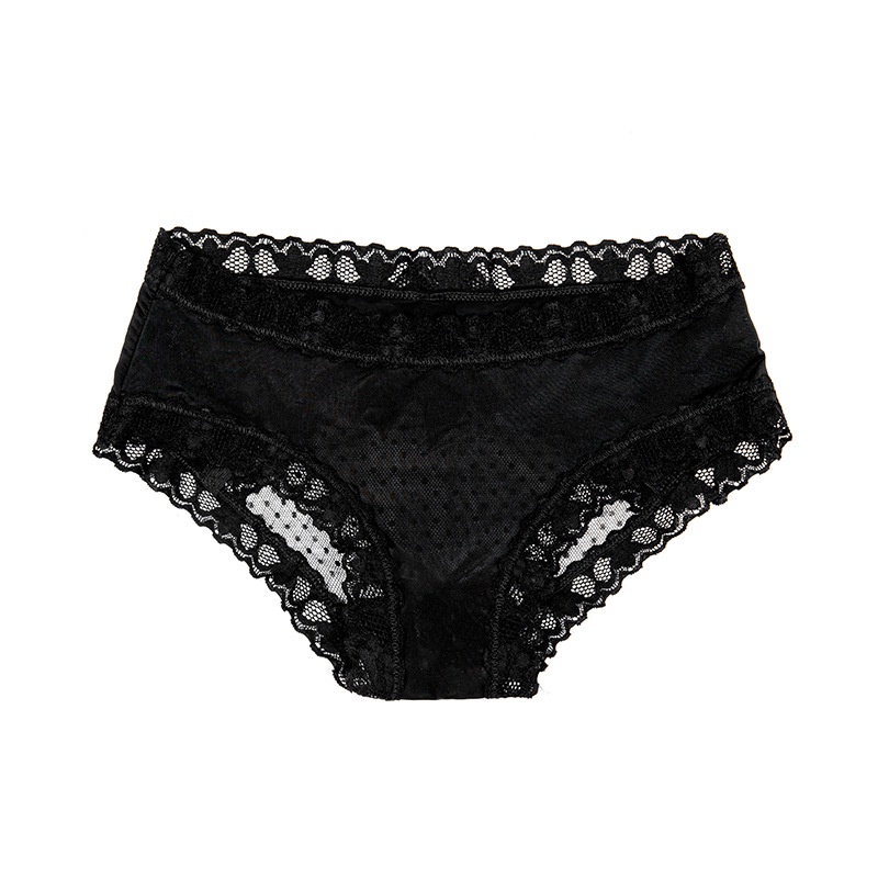 Quần Lót Leosoxs Cotton Phối Ren Đính Nơ Lưng Thấp Thoáng Khí Thoải Mái Gợi Cảm Cho Nữ