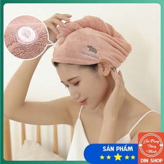 Khăn quấn đầu, gội đầu ⚡FREESHIP⚡ Khăn trùm đầu siêu thấm họa tiết dễ thương kích thước 65x25cm nhiều màu sắc lựa chọn