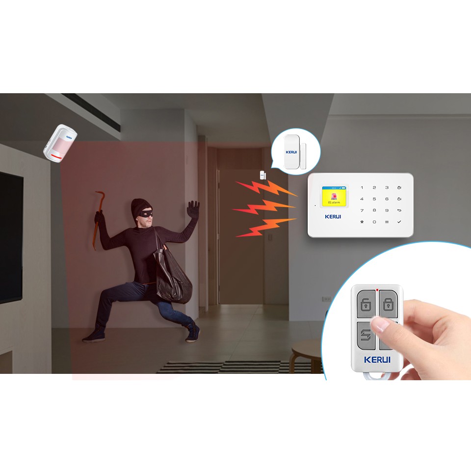 Báo trộm qua điện thoại dùng SIM KERUI G8,chính hãng BH12 tháng