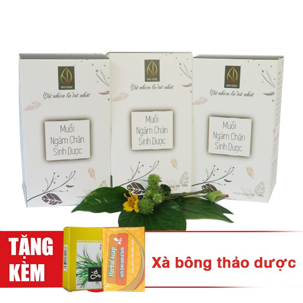 ComBo 3 Hộp Muối Ngâm Chân Thảo Dược 550g Tặng Kèm Xà Bông Thảo Dược