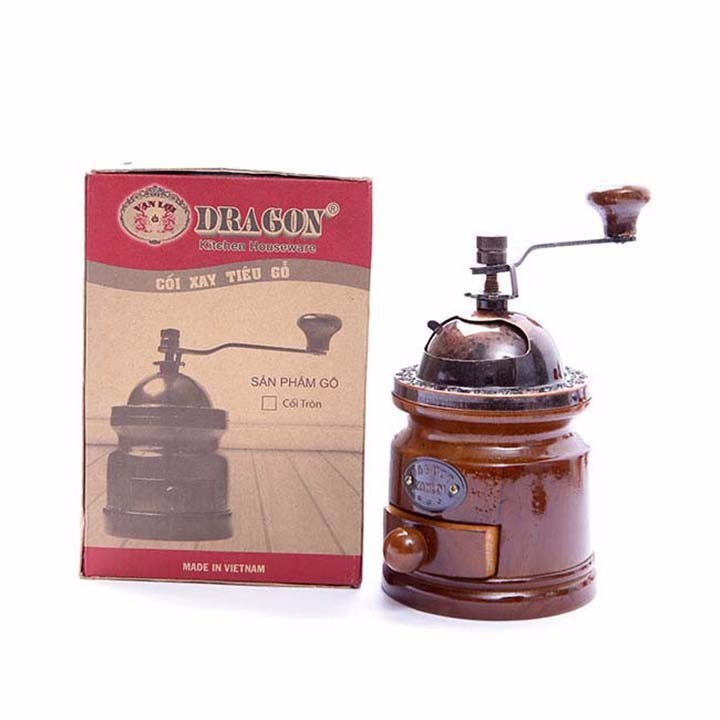 Cối Xay Tiêu, Cafe, Đậu Bằng Gỗ Tròn Cổ Điển - BX0467