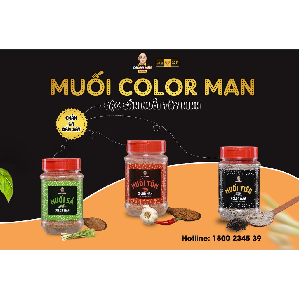Muối Tiêu Color Man 200g thành phần 25% tiêu Phú Quốc được phối trộn tỷ lệ nhất định để cho ra mùi vị thơm ngon