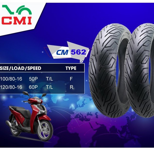 Vỏ lốp Camel City Grip  562 xe máy shvn ab vison ab click125 vario pcx150 nvx155 . DoChoiXeMay