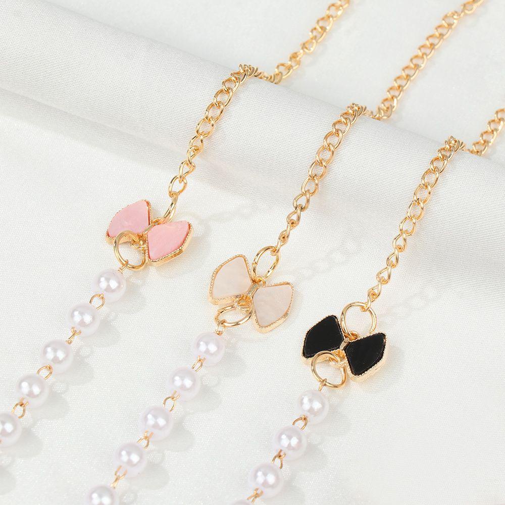 Dây Chuỗi Hạt Đeo Mắt Kính Hình Nơ Bằng Kim Loại Chống Thất Lạc Thời Trang