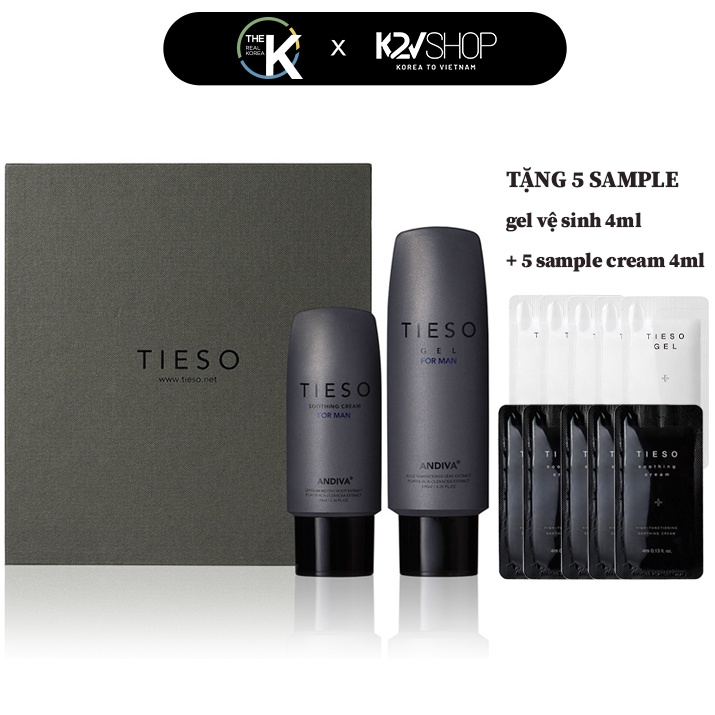 Combo MUA Gel Vệ Sinh Vùng Kín Nam TIESO Male Cleanser 120ml TẶNG Kem Dưỡng Da Vùng Kín Nam TIESO Soothing Cream 70ml