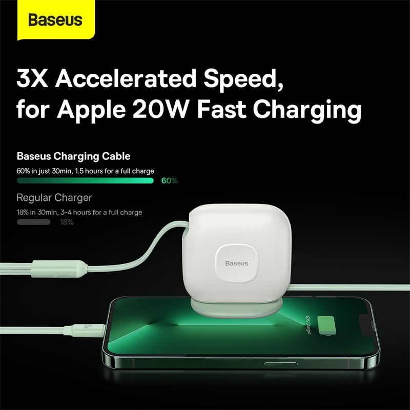 Cáp Sạc Baseus 100W 3 Trong 1 Cổng USB Type C Cho iPhone Macbook