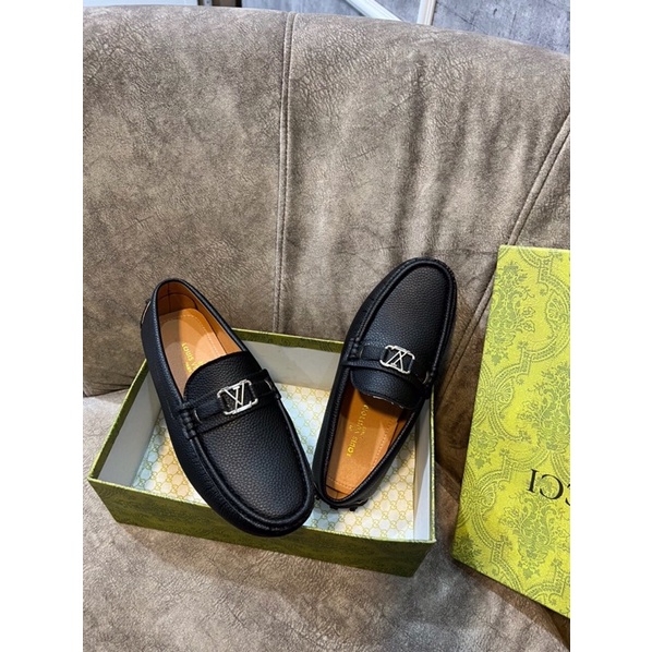 Giày lười da nam khoá vàng truyền thống cao cấp - Giày moca học sinh